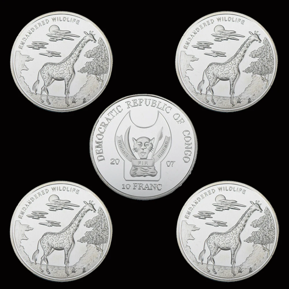 5PCS Giraffe Designed Silver Coins Wild Commemorative Coins Protect Wildlife Animals
5PCS Giraffe Designed Silver Coins Wild Commemorative Coins Protect Wildlife Animals