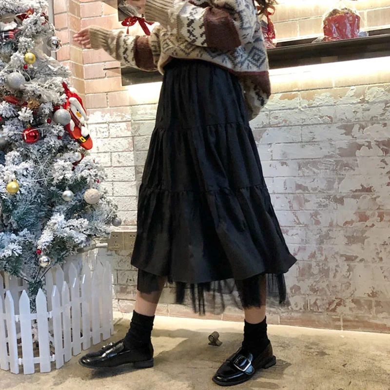 Mid Length Skirt Black Pleated Gauze Skirt High Waist Cake Skirt New Women's Pleated Skirt with Fairy Skirt Gothic Skirt
Mid Length Skirt Black Pleated Gauze Skirt High Waist Cake Skirt New Women's Pleated Skirt with Fairy Skirt Gothic Skirt