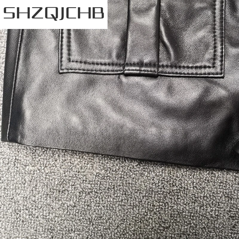 JCHB 2021 High Waist Loose Big Pockets Womens Casual Sheepskin Shorts Korean Fashion Sashes Genuine Leather Wide Leg Shorts Plus
JCHB 2021 High Waist Loose Big Pockets Womens Casual Sheepskin Shorts Korean Fashion Sashes Genuine Leather Wide Leg Shorts Plus