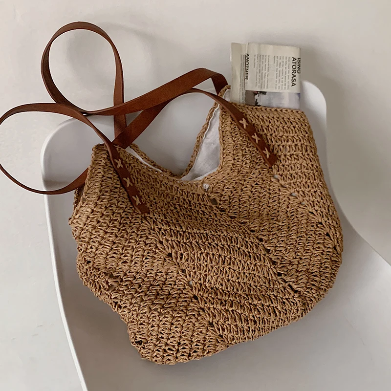 Hand-woven Women's Shoulder Handbag Bohemian 2021 Summer Straw Beach Tote Bag Travel Shopper Weaving Shopping Bags
Hand-woven Women's Shoulder Handbag Bohemian 2021 Summer Straw Beach Tote Bag Travel Shopper Weaving Shopping Bags