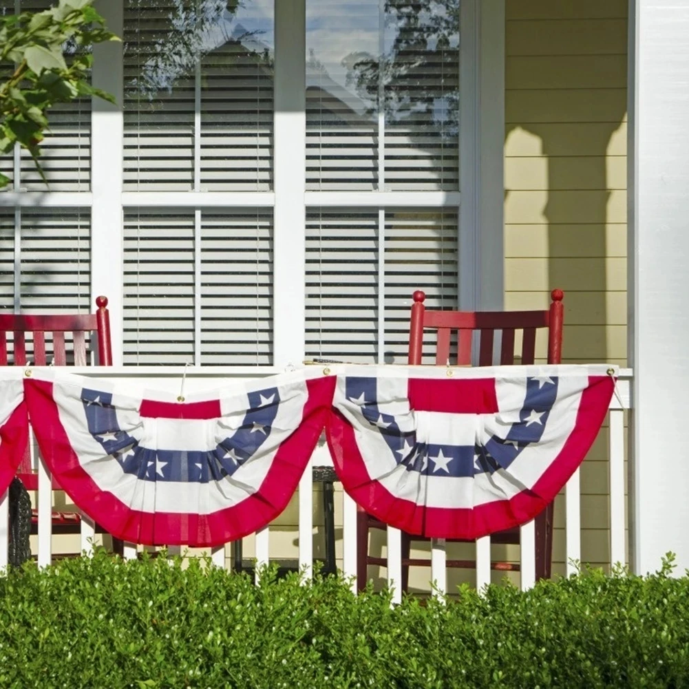 USA Pleated Fan Flag Resistant Polyester Banner American Bunting Patriotic Half Fan Banner Home Decor for Indoor Home Yard Outdo
USA Pleated Fan Flag Resistant Polyester Banner American Bunting Patriotic Half Fan Banner Home Decor for Indoor Home Yard Outdo