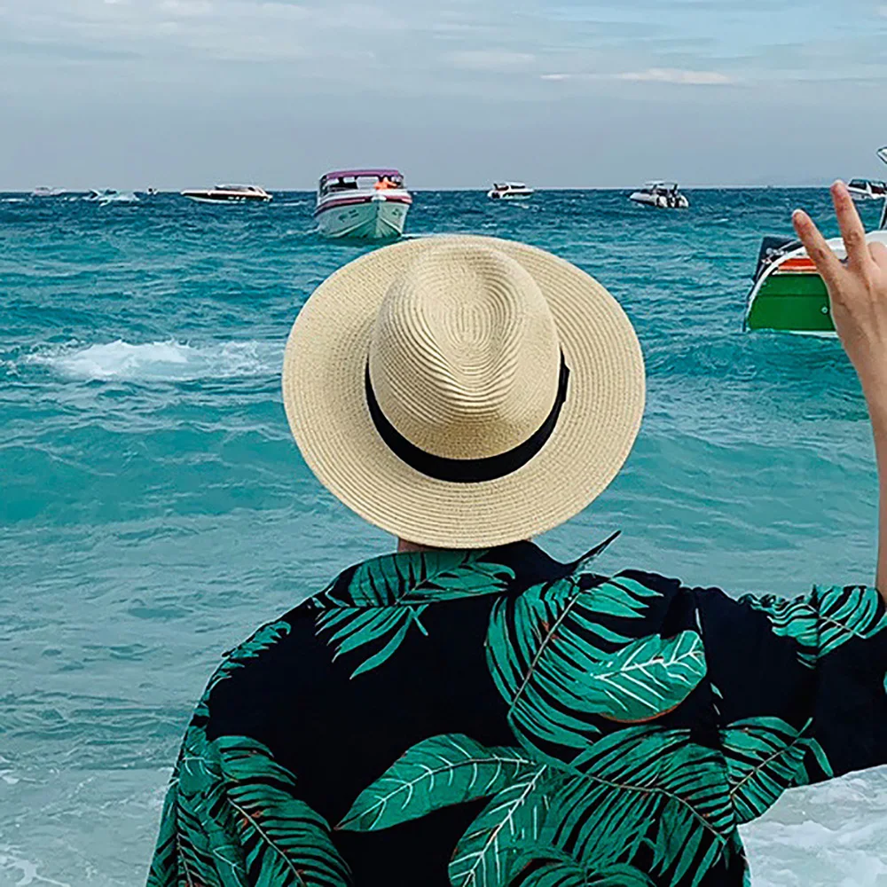 Panama Hat Straw Hat Men Women Sun Hat Summer Wide Brim Floppy Fedora Beach Cap UV Protection Cap
Panama Hat Straw Hat Men Women Sun Hat Summer Wide Brim Floppy Fedora Beach Cap UV Protection Cap