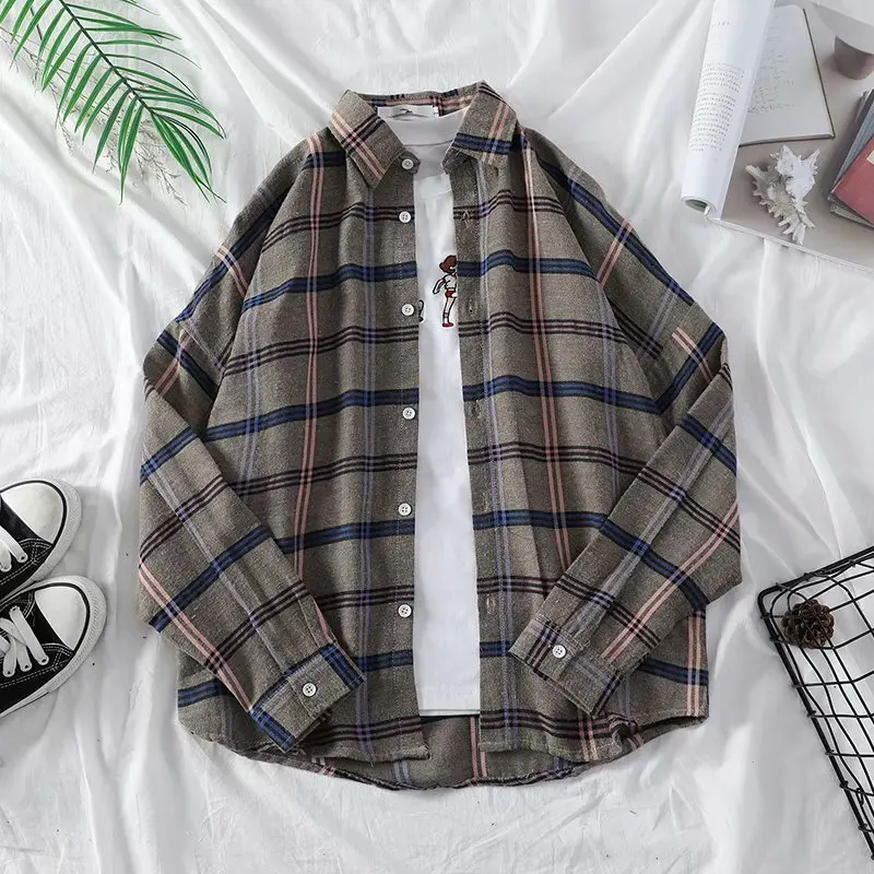 Men Harajuku Plaid Casual Shirt 2022 Mens Streetwear Thin Shirts Long Sleeve Lapel Male Vintage Korean Fashions Clothes
Men Harajuku Plaid Casual Shirt 2022 Mens Streetwear Thin Shirts Long Sleeve Lapel Male Vintage Korean Fashions Clothes
