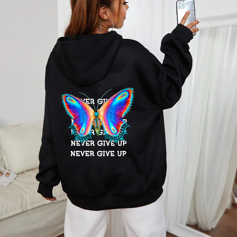 Street ladies pullover butterfly print hoodie Harajuku style hooded plus size winter couple sweatshirt ladies streetwe
Street ladies pullover butterfly print hoodie Harajuku style hooded plus size winter couple sweatshirt ladies streetwe