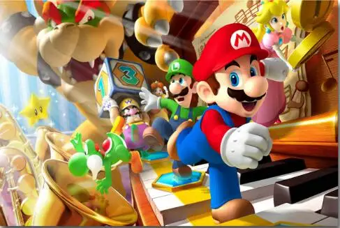 Плакат из шелковой ткани для вечеринки в стиле Super Mario 8 дюймов 13x20 24x36 | Дом и сад