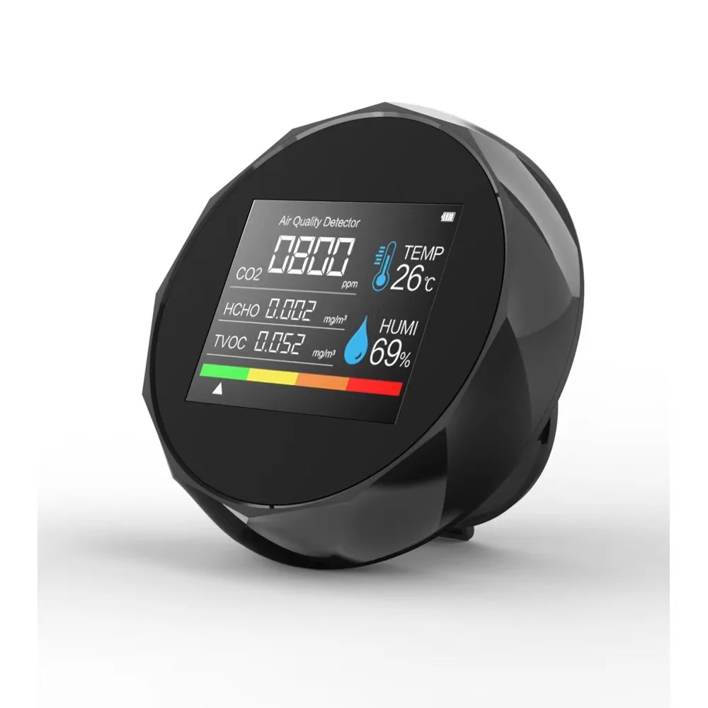 5 in1 CO2 Detector Meter Digital Temperature Humidity Sensor Tester Air Quality Monitor Carbon Dioxide TVOC HCHO Gas Detector
5 in1 CO2 Detector Meter Digital Temperature Humidity Sensor Tester Air Quality Monitor Carbon Dioxide TVOC HCHO Gas Detector
