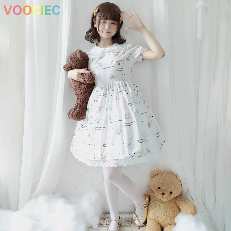 Japanese princess tea party sweet lolita dress vintage lace bowknot peter pan collar printing victorian dress kawaii girl cos
Japanese princess tea party sweet lolita dress vintage lace bowknot peter pan collar printing victorian dress kawaii girl cos