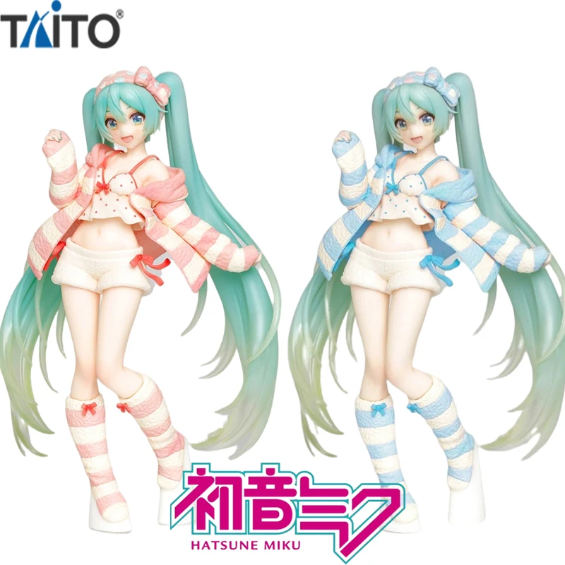 Оригинальная кавайная аниме-фигурка TAITO VOCALOID 18 см костюмы Хацунэ Мику комнатная