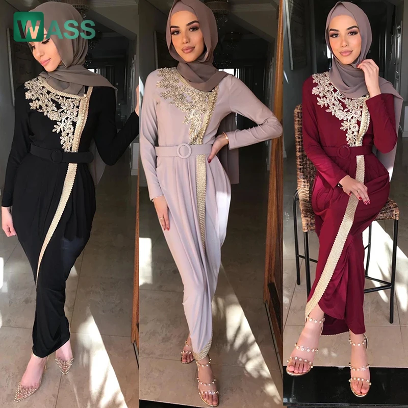 Eid Ramadan Embroidery Appliques Beaded Maxi Dress Abaya for Women Fashion Front Slit Muslim Party Gown Islamic Dubai Turkey
Eid Ramadan Embroidery Appliques Beaded Maxi Dress Abaya for Women Fashion Front Slit Muslim Party Gown Islamic Dubai Turkey