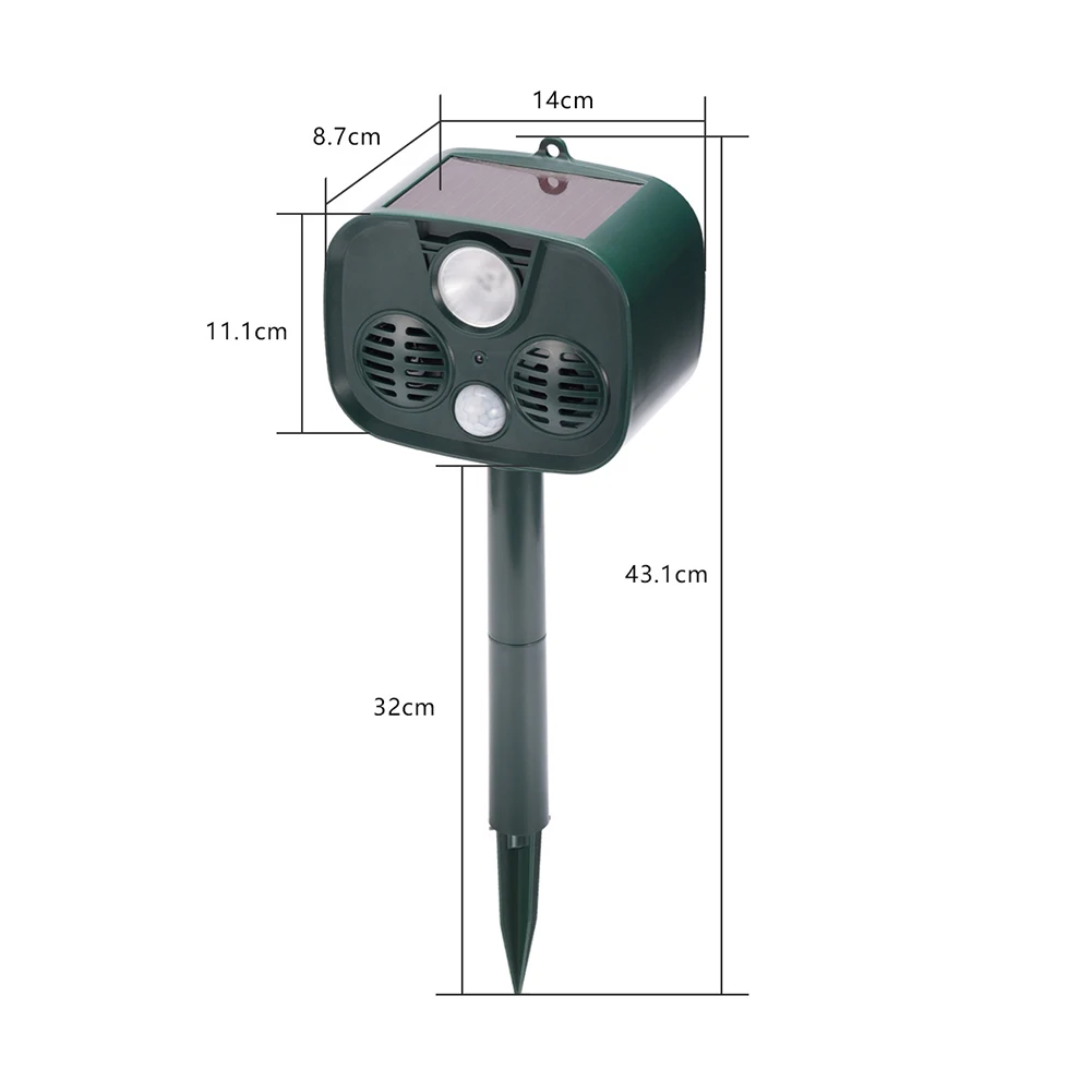Solar Ultrasonic Repeller Deterrent Pest Cat Dog Fox Deterrent Solar Powered Scarer Repellent Outdoor Garden Tool
Solar Ultrasonic Repeller Deterrent Pest Cat Dog Fox Deterrent Solar Powered Scarer Repellent Outdoor Garden Tool