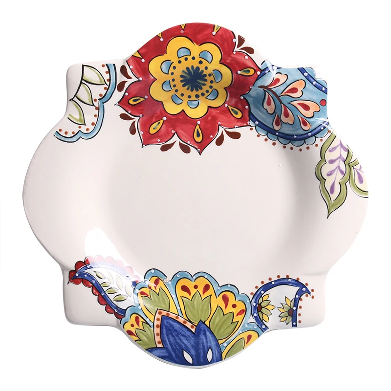 European creative irregular ceramic plate and dish breakfast dessert salad plate dish tray plate ceramic western tableware
European creative irregular ceramic plate and dish breakfast dessert salad plate dish tray plate ceramic western tableware
