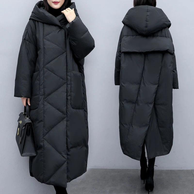 Large size Korean version loose mid-length section over the knee black women's padded jacket women thickening
Large size Korean version loose mid-length section over the knee black women's padded jacket women thickening