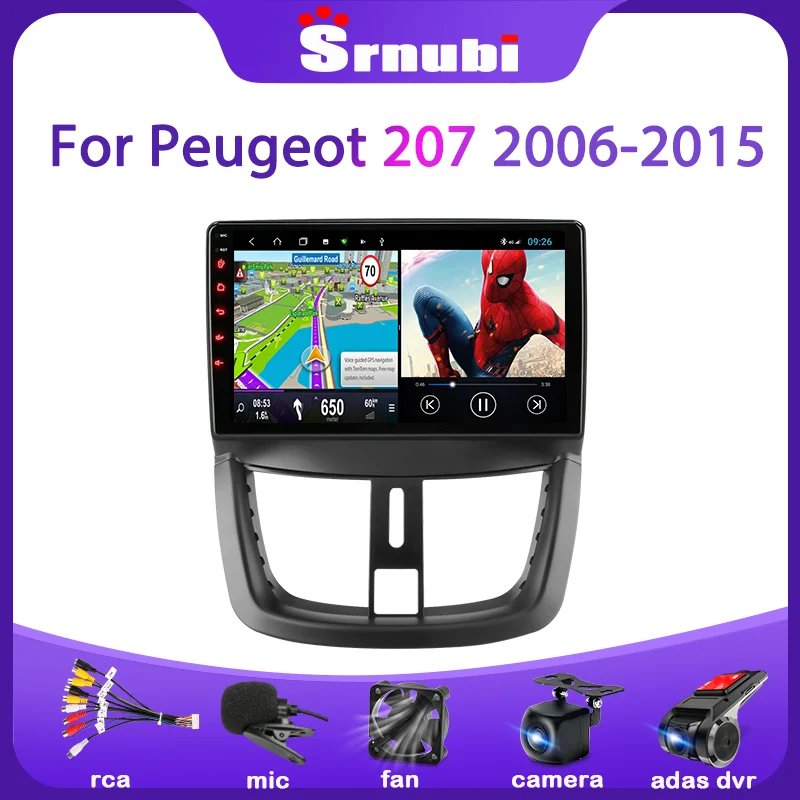 Srnubi Android 10 автомобильный радиоприемник мультимедийный видеоплеер для Peugeot 207 CC 207CC