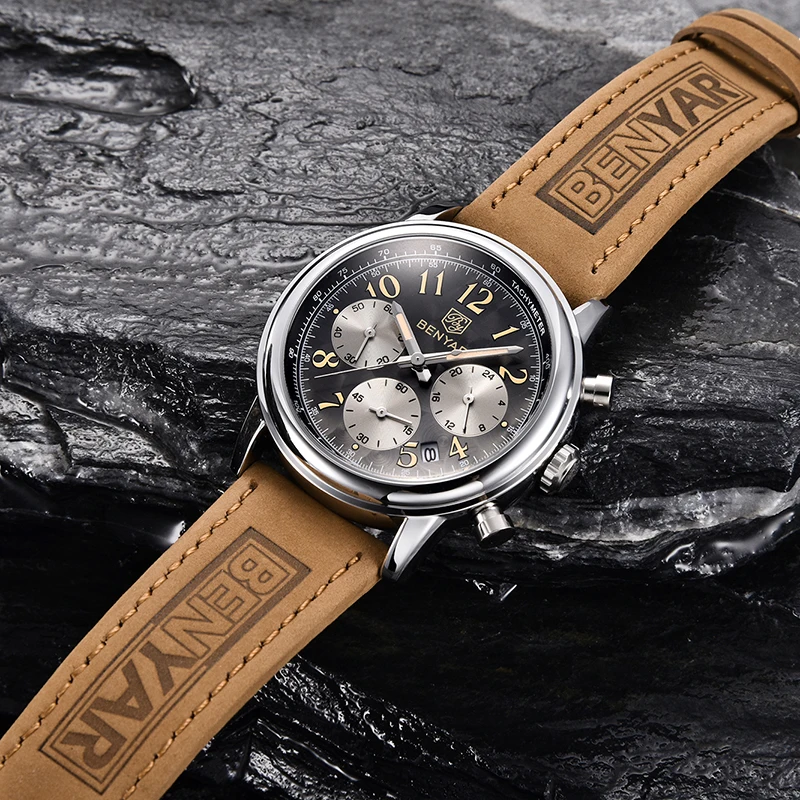 BENYAR Leather Men's Watch Luxury Chronograph Casual Sports Quartz Watch Stainless Steel Case 30M Waterproof Relogio Masculino
BENYAR Leather Men's Watch Luxury Chronograph Casual Sports Quartz Watch Stainless Steel Case 30M Waterproof Relogio Masculino