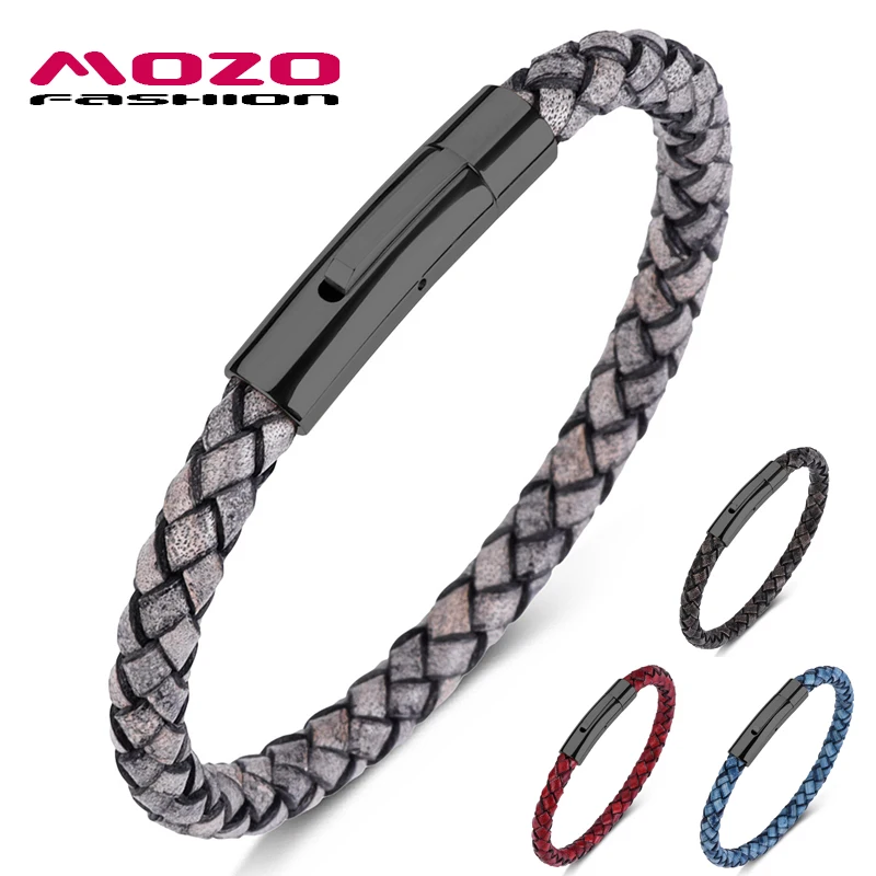Fashion Men Charm Bracelets Gray Genuine Leather Rope Braided Simple Style Punk Woman Classic Jewelry 602
Fashion Men Charm Bracelets Gray Genuine Leather Rope Braided Simple Style Punk Woman Classic Jewelry 602