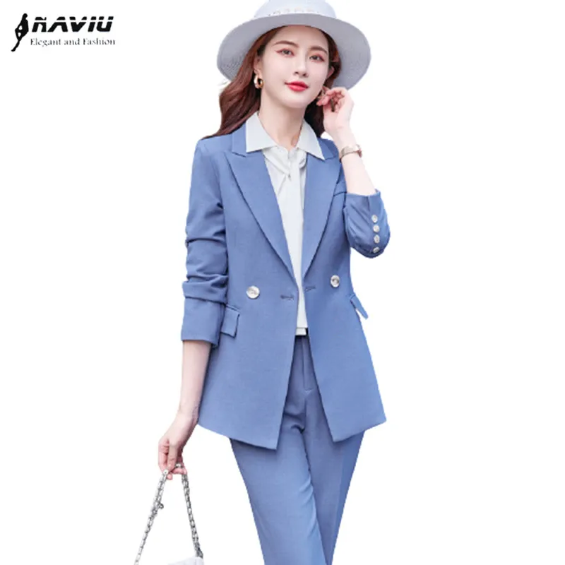 Women Suits High End Temperament Professional 2021 New Autumn Formal Long Sleeve Slim Blazer And Pants Office Ladies Work Wear
Women Suits High End Temperament Professional 2021 New Autumn Formal Long Sleeve Slim Blazer And Pants Office Ladies Work Wear