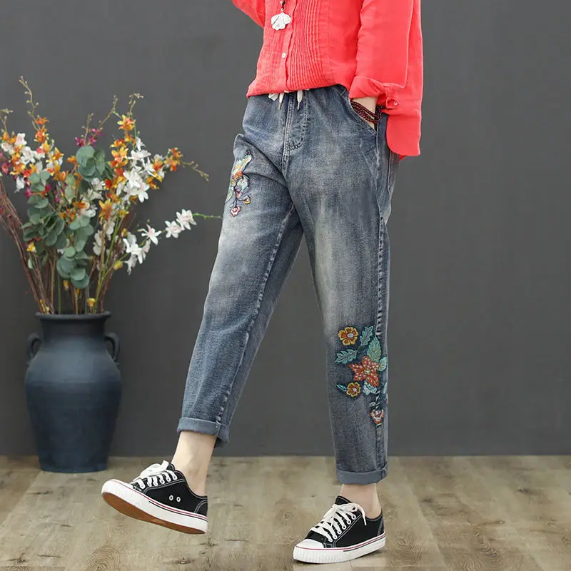 Retro High Waisted Embroidered Gloria Jeans Mujer Large Plus Size Slim Versatile Fat Mm Loose Lace Up Casual Harem Pants Denim
Retro High Waisted Embroidered Gloria Jeans Mujer Large Plus Size Slim Versatile Fat Mm Loose Lace Up Casual Harem Pants Denim
