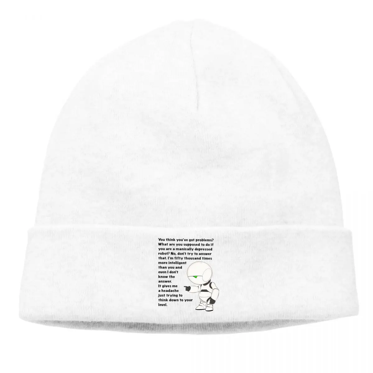 Bonnet The Hitchhiker's Guide To The Galaxy Science Fiction Movie Cycling Knit Hat Robot Winter Warm Street Skullies Beanies Cap 
Bonnet The Hitchhiker's Guide To The Galaxy Science Fiction Movie Cycling Knit Hat Robot Winter Warm Street Skullies Beanies Cap