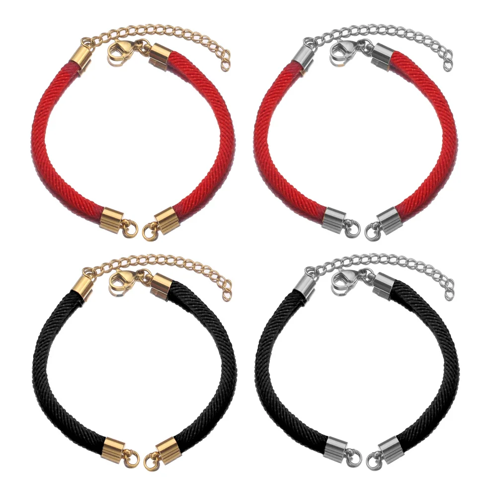 2pcs Stainless Steel Black Red String Woven Rope Adjustable Link Chain for Connectors Charms Bracelets Jewelry Making Findings
2pcs Stainless Steel Black Red String Woven Rope Adjustable Link Chain for Connectors Charms Bracelets Jewelry Making Findings