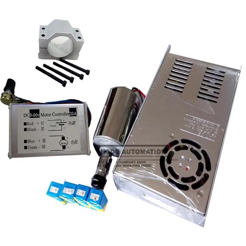 cnc spindle 300W air cooled 0.3kw milling Motor & spindle speed power converter &52mm clamp &5pcs er11 collet for DIY
cnc spindle 300W air cooled 0.3kw milling Motor & spindle speed power converter &52mm clamp &5pcs er11 collet for DIY