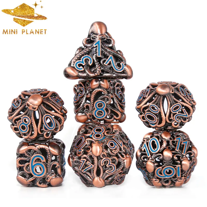 Hollow Metal Octopus D&D Dice 7 Pcs DND Dice Games Polyhedral Dice Sets for DND Role Playing Board Game MTG Pathfinder D20 Dice
Hollow Metal Octopus D&D Dice 7 Pcs DND Dice Games Polyhedral Dice Sets for DND Role Playing Board Game MTG Pathfinder D20 Dice