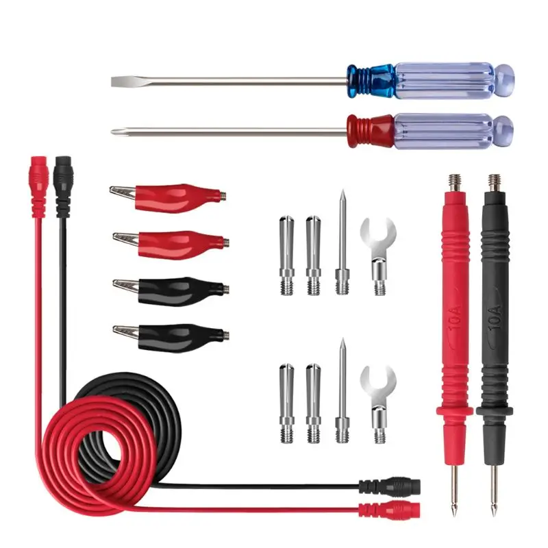 18pcs Universal Digital Multimeter Probe Test Leads Kit Needle Tip Tester Lead Probe Wire Pen Cable Screwdriver
18pcs Universal Digital Multimeter Probe Test Leads Kit Needle Tip Tester Lead Probe Wire Pen Cable Screwdriver
