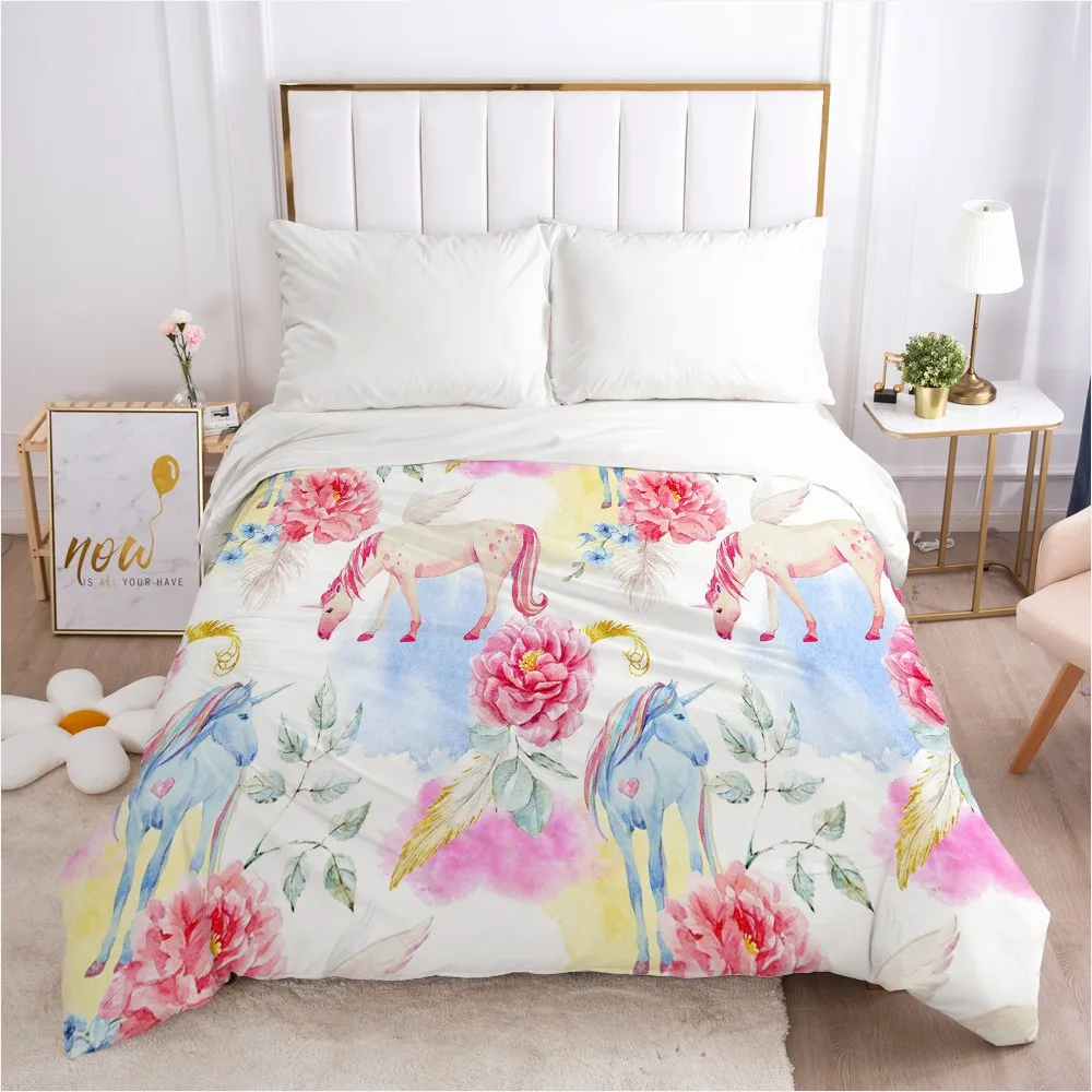 Unicorn Cartoon Duvet Cover with Zipper Comforter/Quilt/Blanket Case 180x210 140x200 3D Bedding For Baby Kids Child Girls Boys
Unicorn Cartoon Duvet Cover with Zipper Comforter/Quilt/Blanket Case 180x210 140x200 3D Bedding For Baby Kids Child Girls Boys