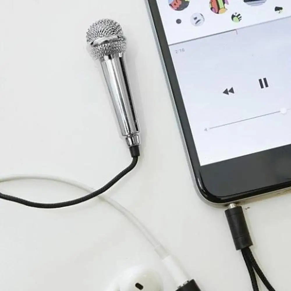 Mobile Phone Microphone 3.5mm Jack Plug Portable Karaoke Professional Wired Player Speaker Record Music | Электроника