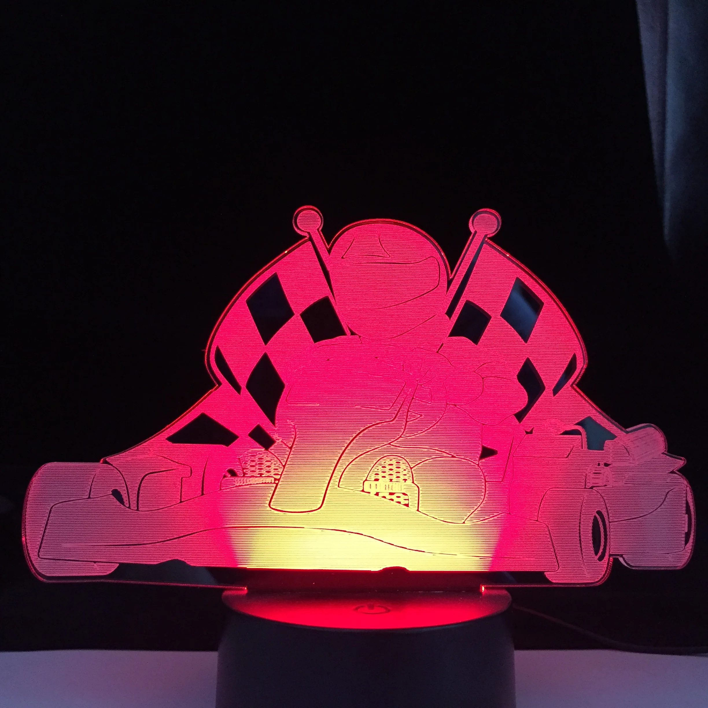 Car Series Formula One Racing Driver Race Flag Hanging 3D Lamp Acrylic Light Guide Plate Black Base Visual Illusion Night Light
Car Series Formula One Racing Driver Race Flag Hanging 3D Lamp Acrylic Light Guide Plate Black Base Visual Illusion Night Light