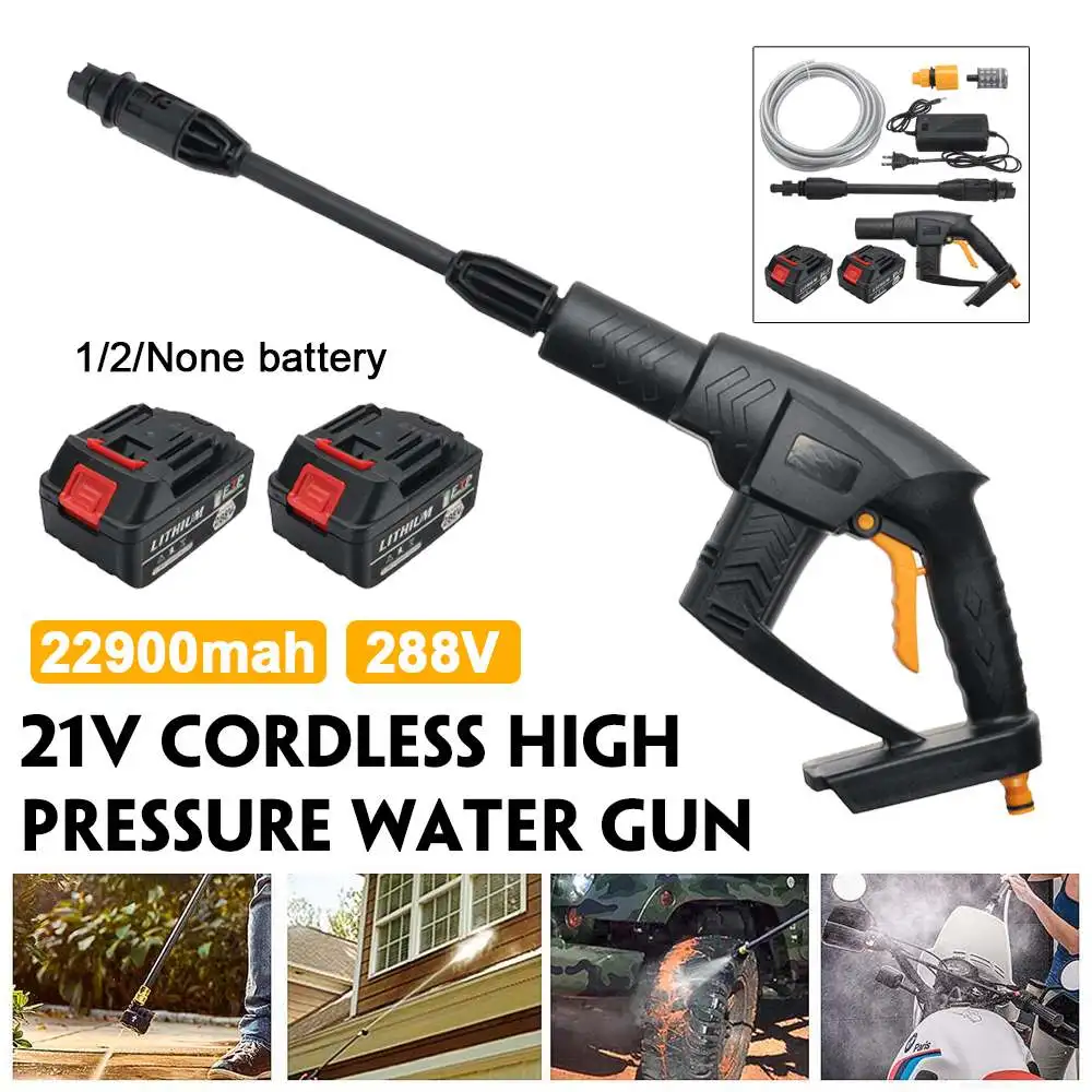 21V 22900mAh 300W Cordless High Pressure Cleaner Car Washer Water Gun Rechargeable Car Washing Machine for Makita Battery
21V 22900mAh 300W Cordless High Pressure Cleaner Car Washer Water Gun Rechargeable Car Washing Machine for Makita Battery