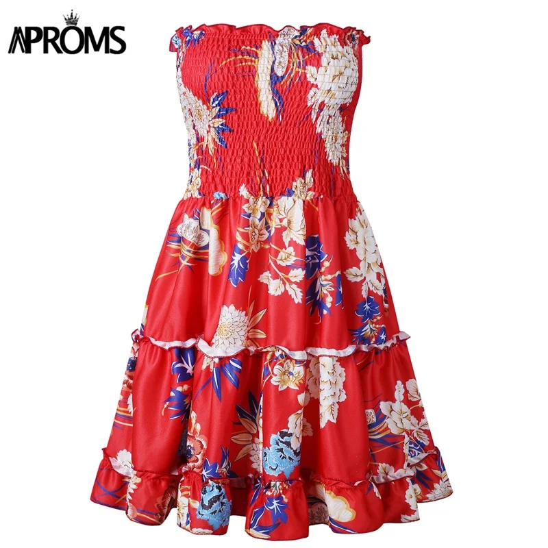 Aproms Yellow Fruit Floral Print Short Dress Summer Ruffle Off Shoulder Dresses Women Casual Beach Sleeveless Tube Sundress 2020
Aproms Yellow Fruit Floral Print Short Dress Summer Ruffle Off Shoulder Dresses Women Casual Beach Sleeveless Tube Sundress 2020