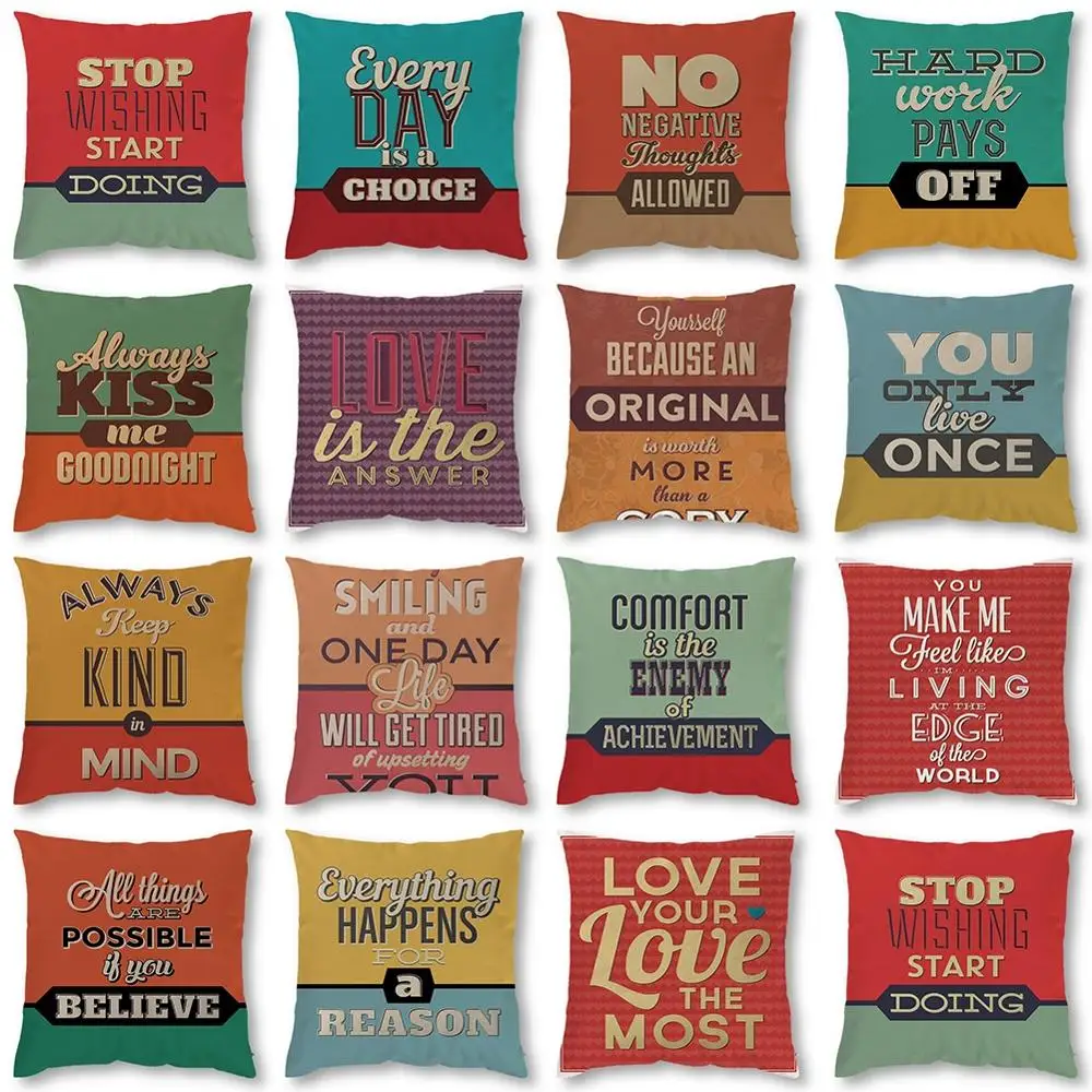 18" Motivational Quotes Letter Cotton Linen Cushion Cover Pillow Case Sofa Home Decor Art Cushion Cover
18" Motivational Quotes Letter Cotton Linen Cushion Cover Pillow Case Sofa Home Decor Art Cushion Cover