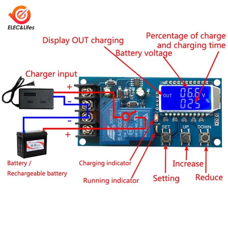 LCD Display 12V 24V Lead-acid Lithium Battery Charger Control Module Solar Battery Automatic Charging Control Protection XY-L30A
LCD Display 12V 24V Lead-acid Lithium Battery Charger Control Module Solar Battery Automatic Charging Control Protection XY-L30A