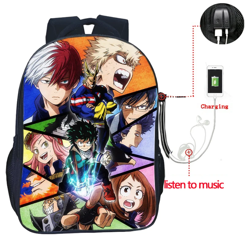 High Quality Boku No Hero Academia USB Charge Double Pocket School Backpack My Hero Academia Laptop knapsack Boy Girl Daily Bag
High Quality Boku No Hero Academia USB Charge Double Pocket School Backpack My Hero Academia Laptop knapsack Boy Girl Daily Bag