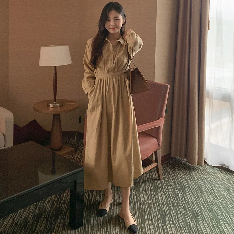 Autumn Winter Elegance Retro Waist Mid-Length Hepburn Style Suit Lapel Shirt Dress Rac
Autumn Winter Elegance Retro Waist Mid-Length Hepburn Style Suit Lapel Shirt Dress Rac
