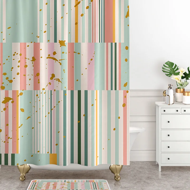 Stripe Tropical Shower Curtain Abstract Frosted Thicken Shower Curtain Colorful Waterproof Cortina Ducha Bath Decor DE50YL
Stripe Tropical Shower Curtain Abstract Frosted Thicken Shower Curtain Colorful Waterproof Cortina Ducha Bath Decor DE50YL