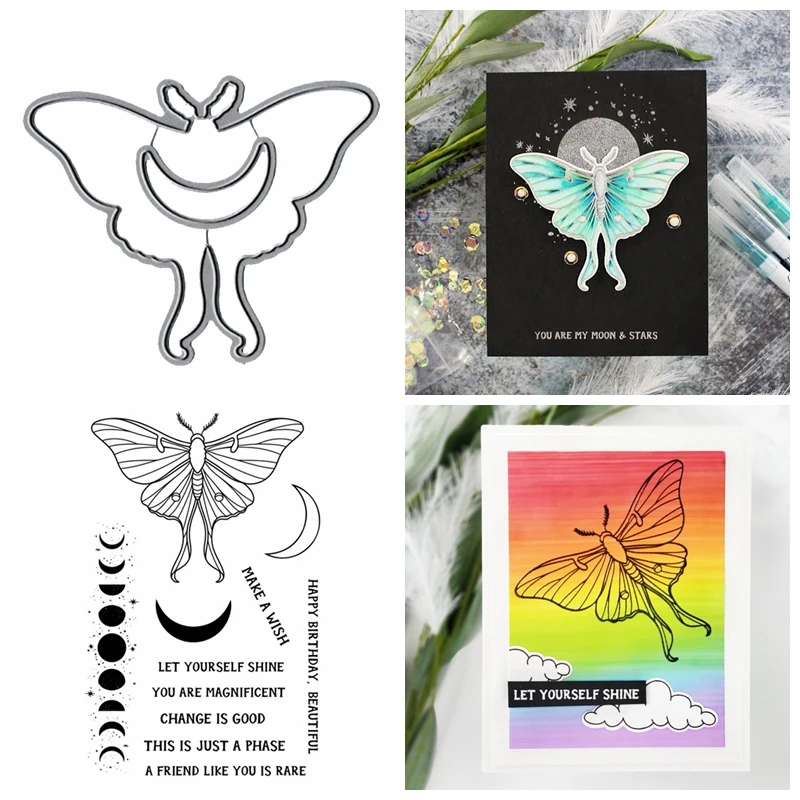 Metal Cutting Dies Match Clear Transparent Stamps Butterflies Varies Size Moon Scattered Spot Best Wishes DIY Craft Cards 2020 
Metal Cutting Dies Match Clear Transparent Stamps Butterflies Varies Size Moon Scattered Spot Best Wishes DIY Craft Cards 2020