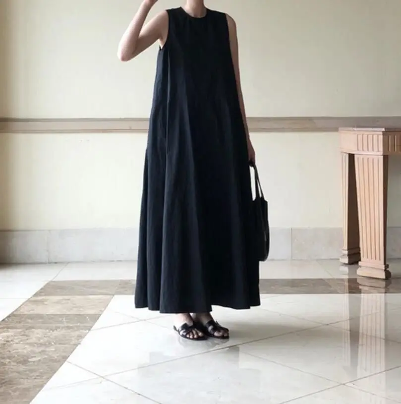 Women's Round Neck Sleeveless Solid Color Cotton And Linen Series Casual Fashion Loose Comfortable Long Skirt
Women's Round Neck Sleeveless Solid Color Cotton And Linen Series Casual Fashion Loose Comfortable Long Skirt