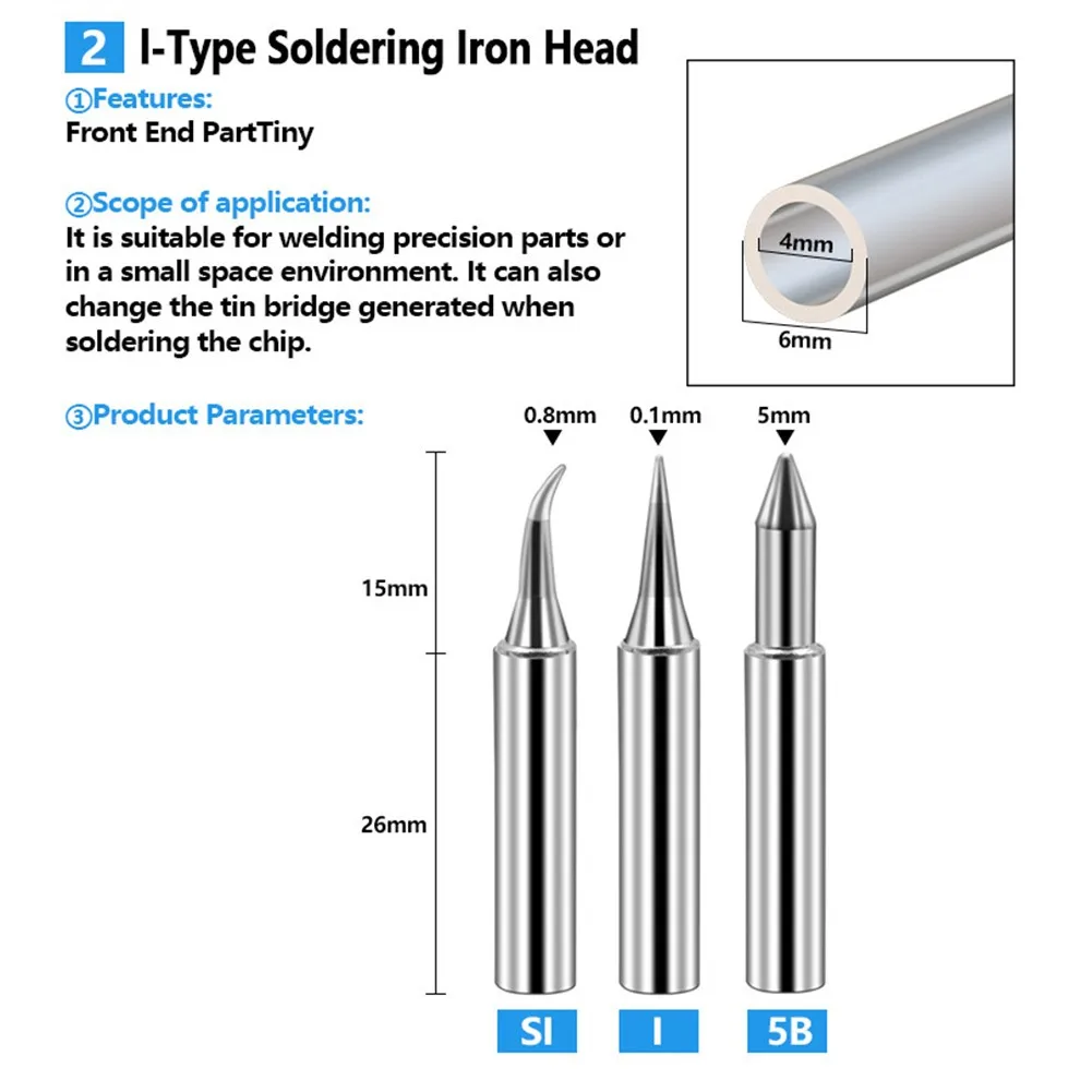 17Pcs Lead-Free Soldering Iron Tip 900M-T For 936/937/938/969/900M/8586/852D Soldering Iron Stations
17Pcs Lead-Free Soldering Iron Tip 900M-T For 936/937/938/969/900M/8586/852D Soldering Iron Stations