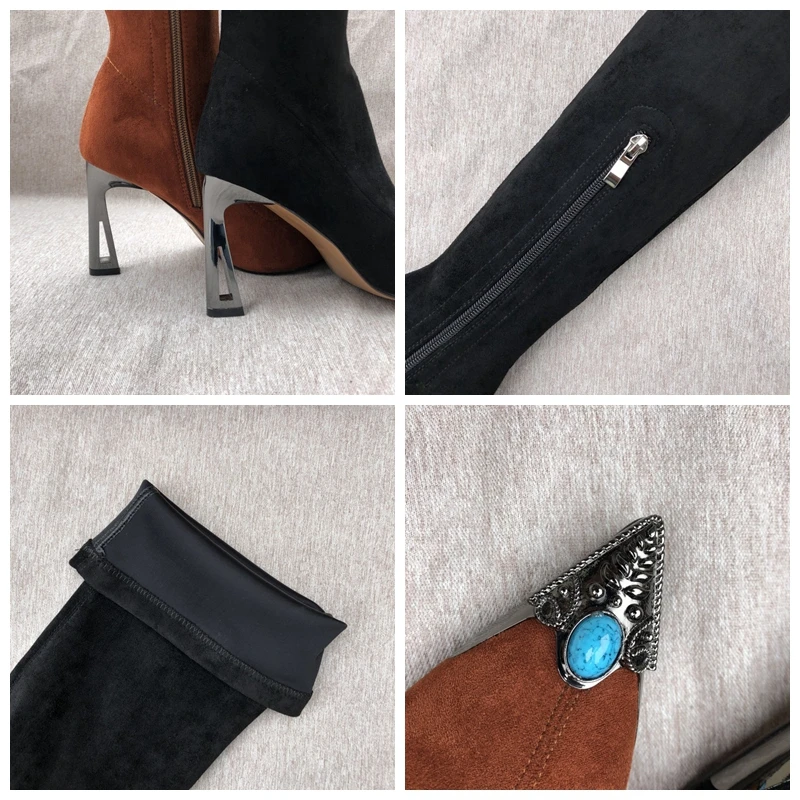 REAVE CAT Ladies Sexy Slim Over the knee Boots metal Pointed Toe Strange Heels gem Slip on Zipper Large size 34-43 Causal A2809
REAVE CAT Ladies Sexy Slim Over the knee Boots metal Pointed Toe Strange Heels gem Slip on Zipper Large size 34-43 Causal A2809