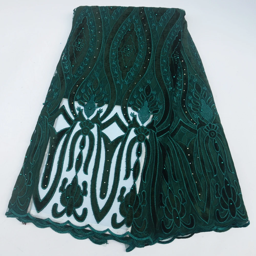 African french velvet lace fabric pearls high quality embroidered beaded stones Nigerian mesh tulle lace for wedding party dress
African french velvet lace fabric pearls high quality embroidered beaded stones Nigerian mesh tulle lace for wedding party dress