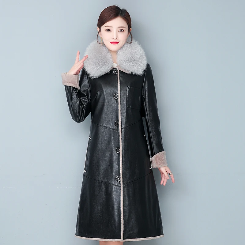 Real Fox Fur Collar Winter Long Leather Coats Women Single Breasted High Quality Thick Warm 90% White Duck Down Jacket
Real Fox Fur Collar Winter Long Leather Coats Women Single Breasted High Quality Thick Warm 90% White Duck Down Jacket