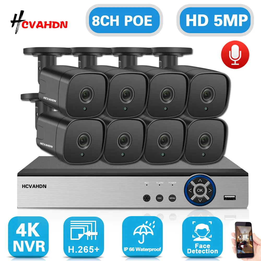 Комплект для домашней системы видеонаблюдения, 8 каналов, 4K POE NVR, наружная аудиосистема, 5 Мп POE, IP-камера, набор для видеонаблюдения XMEYE
Комплект для домашней системы видеонаблюдения, 8 каналов, 4K POE NVR, наружная аудиосистема, 5 Мп POE, IP-камера, набор для видеонаблюдения XMEYE
