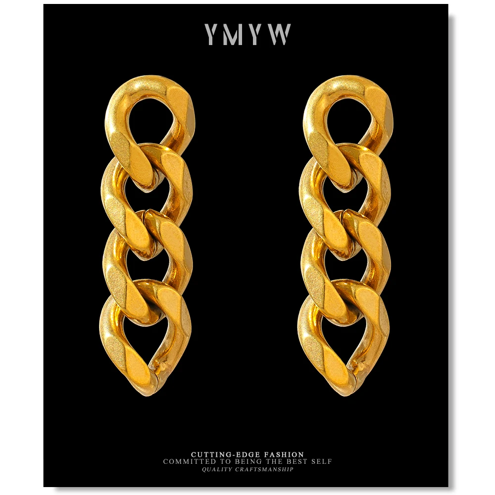 YMYW Minimalist Chain Metal Dangle Earrings Stainless Steel Jewelry for Women Gold Color 18 K Geometric Earrings Bijoux Femme 
YMYW Minimalist Chain Metal Dangle Earrings Stainless Steel Jewelry for Women Gold Color 18 K Geometric Earrings Bijoux Femme