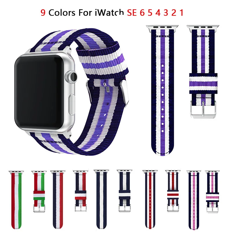 Nylon Watchband For Apple Watch Bands Series 7 6 5 4 SE 41mm 45mm 40mm 44mm Sport Bracelet For iWatch Band 7 6 5 3 38/42mm Strap
Nylon Watchband For Apple Watch Bands Series 7 6 5 4 SE 41mm 45mm 40mm 44mm Sport Bracelet For iWatch Band 7 6 5 3 38/42mm Strap