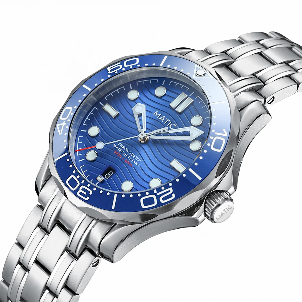 Механические наручные часы MATIC WATCH DIVER 200 м 41 мм PT5000 [циферблат синего цвета с