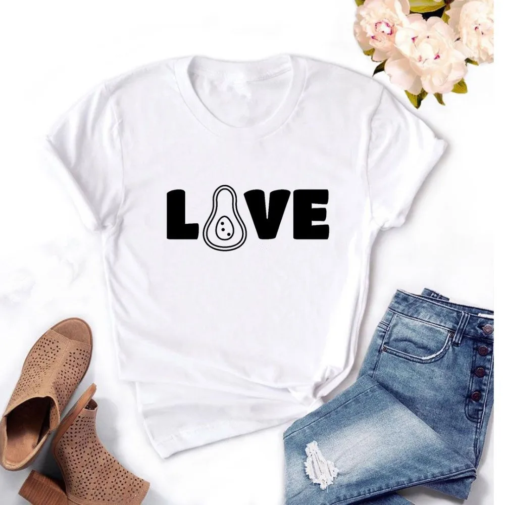 Женская футболка с надписью LOVE Heart летняя повседневная белого и черного цвета в