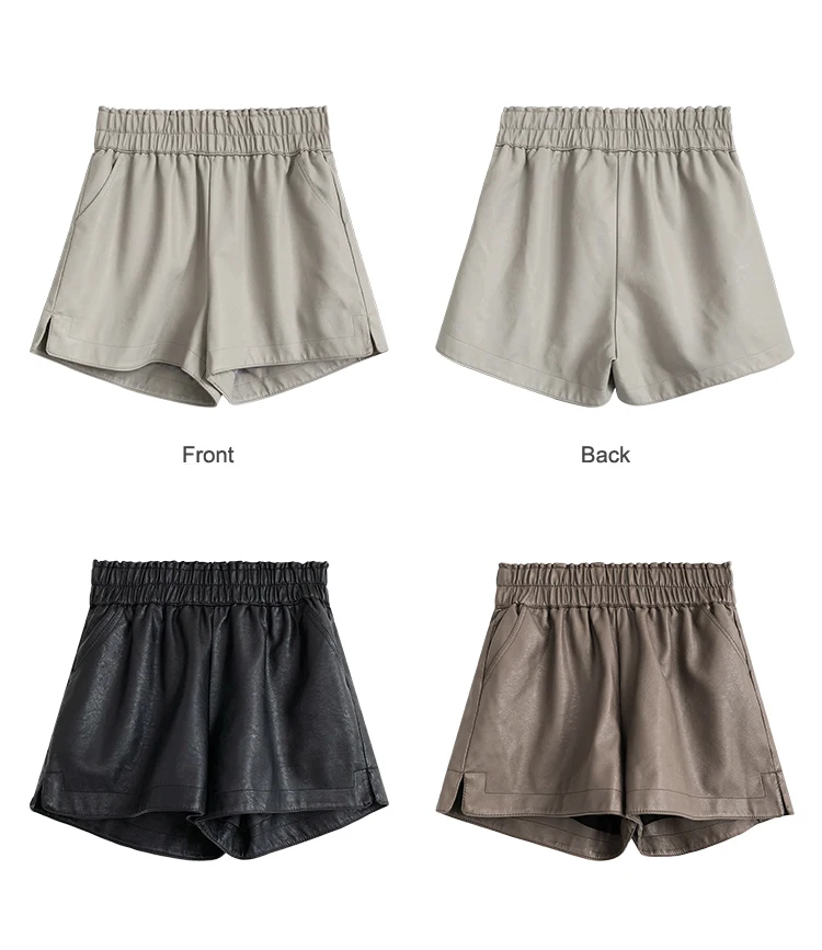 Khaki PU Leather Shorts Women High Quality Wide Leg Faux Leather Shorts High Waist Shorts For Women Autumn Loose PU Shorts
Khaki PU Leather Shorts Women High Quality Wide Leg Faux Leather Shorts High Waist Shorts For Women Autumn Loose PU Shorts