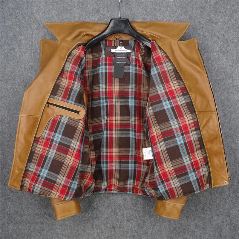 Light Brown 2021 Casual Style Genuine Leather Jacket Men Plus Size 4XL Real Natural Cowhide Slim Fit Autumn Coat
Light Brown 2021 Casual Style Genuine Leather Jacket Men Plus Size 4XL Real Natural Cowhide Slim Fit Autumn Coat