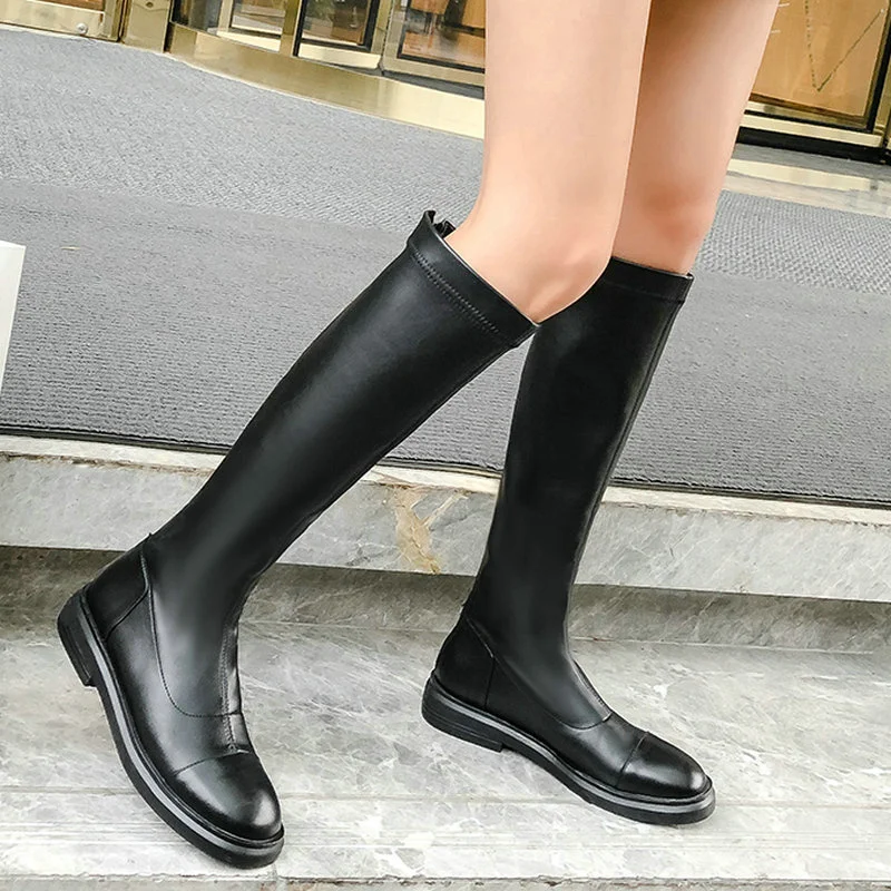 EshtonShero Fashion Genuine Leather Round Toe Square Low Heel Black Knee High Boots Lace Up Woman Shoes Boot Size 3-8
EshtonShero Fashion Genuine Leather Round Toe Square Low Heel Black Knee High Boots Lace Up Woman Shoes Boot Size 3-8